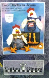 2 12'' FOLK ART COUNTRY CHICK DOLLS IN JEANS PATTERN